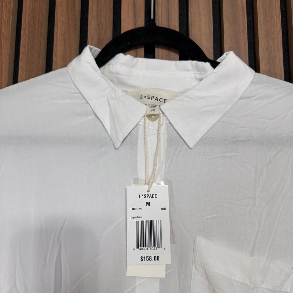 White Button-Down Midi Dress - Picture 3 of 9